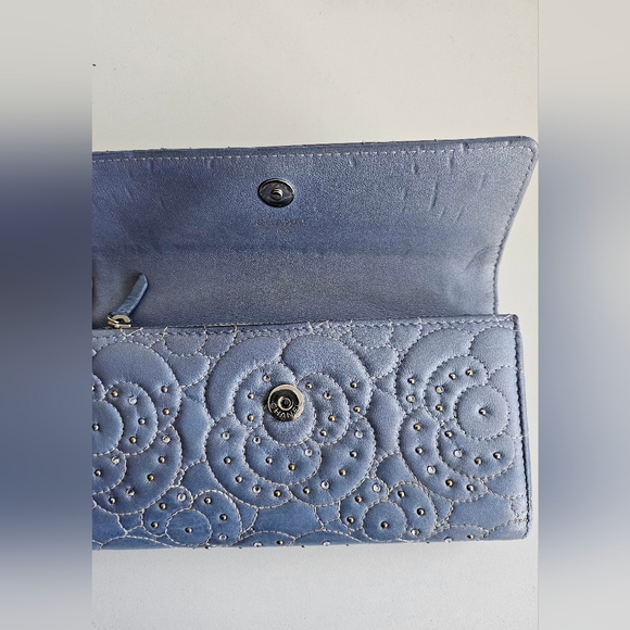 Chanel Periwinkle Camelia Studded Long Flap Wallet - Picture 6 of 10